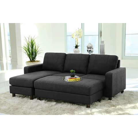 Adoram 90" Wide Reversible Sleeper Sofa & Chaise with Ottoman