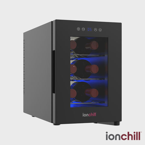IonChill 6-Bottle Wine Cooler, 13-Liter Mini Fridge with Wine Rack and Temperature Control