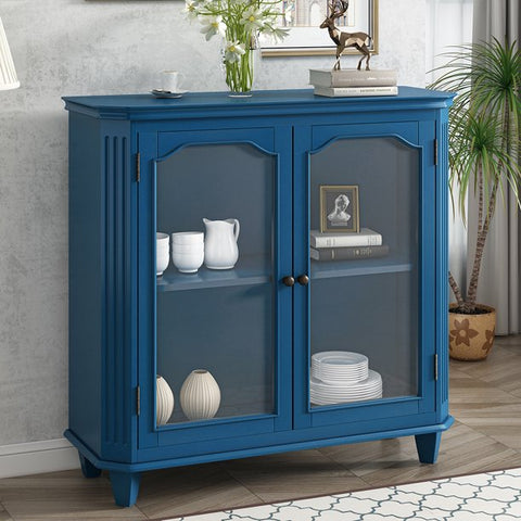 KAMIDA Modern Farmhouse Accent Cabinet with Adjustable Shelves,