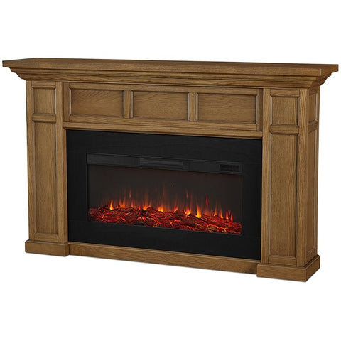 Real Flame Alcott Landscape Electric Wood Fireplace in English Oak