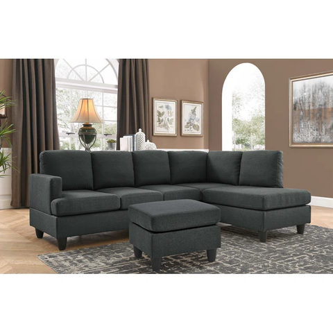 Ajami 95.25" Wide Right Hand Facing Sofa & Chaise with Ottoman