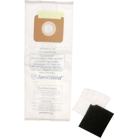 Tennant High Efficiency Vacuum Bag for Tennant V-SMU-14 - Includes Secondary Filters