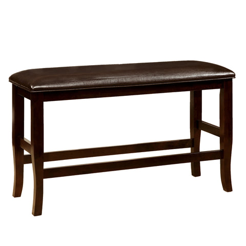 Arriane Faux Leather Counter Height Bench in Espresso