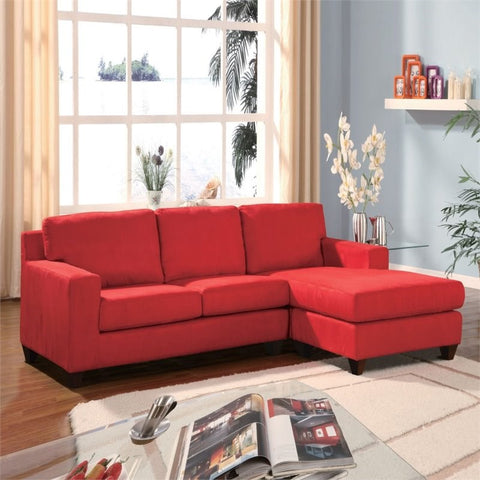 Microfiber Sectional in Red