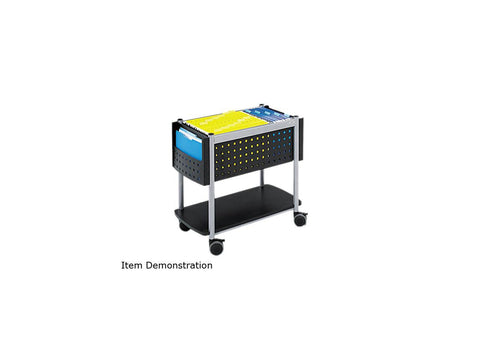 Safco 5373BL Scoot Open Top Mobile File Cart, 28w x 14-3/4d x 26h, Black With Silver