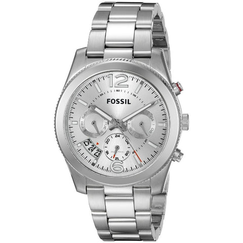 Fossil Women's ES3883 Perfect Boyfriend Dual Zone Multi-Function Silver Dial Stainless Steel Bracelet Watch - Gold
