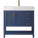 Single Vanity with Under Mount Sink in Royal Blue