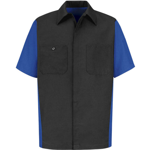 Red Kap® Men's Crew Shirt Long Sleeve Regular-L Charcoal/Royal Blue SY10