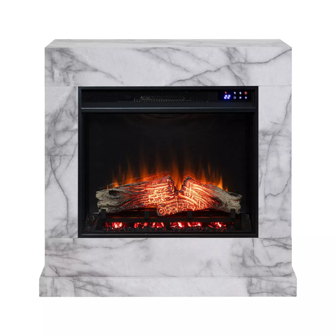 Dridun Faux Marble Touch Panel White/Gray - Aiden Lane