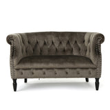 Charlotte Velvet 51.5" Rolled Arm Loveseat