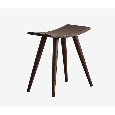 18 in.In Espresso Wood Mid Century Saddle Stool