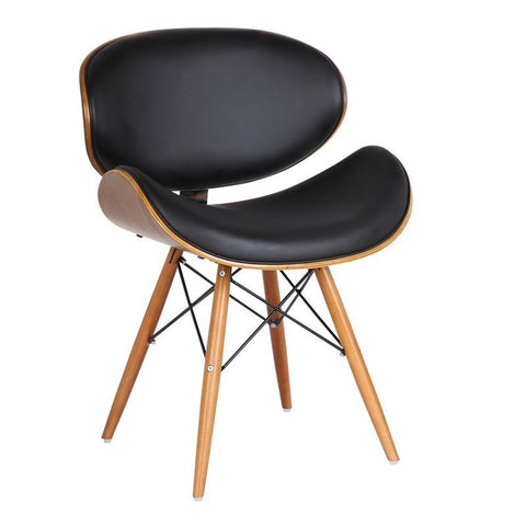 Armen Living  Dining Chair in Walnut and Black