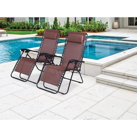 Reclining/Folding Zero Gravity Chair (Set of 2)