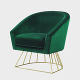 Inspired Home Sabrina Velvet Accent Chair with Metal Base