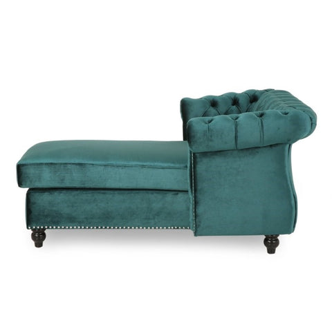 Modern Glam Chesterfield Chaise Lounge