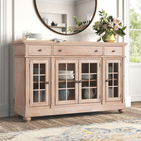 Baker 66" Wide 3 Drawer Sideboard color Sand