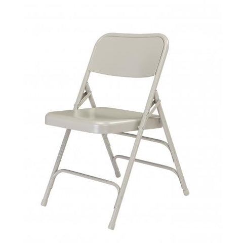 National Public Seating NPS 300 Series Deluxe All-Steel Triple Brace Double Hinge Folding Chair, Grey, Pack of 4