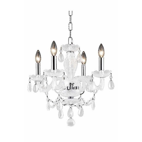 Princeton 4 Light Royal Crystal Chandelier in White