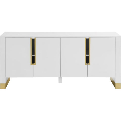 Wood Sideboard Buffet in White Lacquer