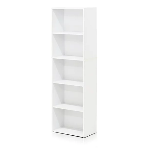 Furinno 11055WH 5-Tier Open Shelf Bookcase&#44; White