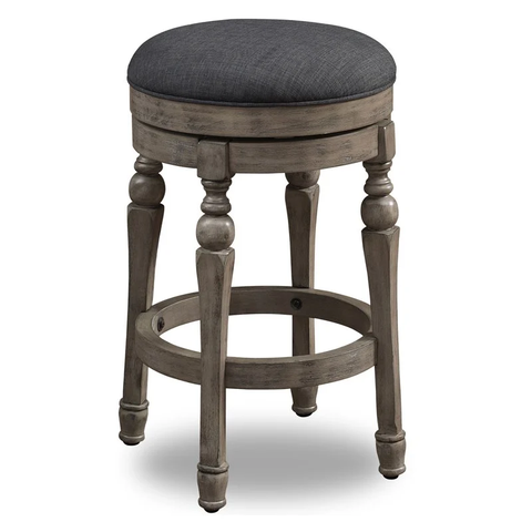 Maxwell Brown Backless Swivel Wood Counter Stool