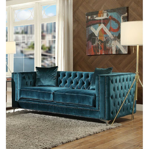 Gerst Velvet 77" Tuxedo Arm Sofa