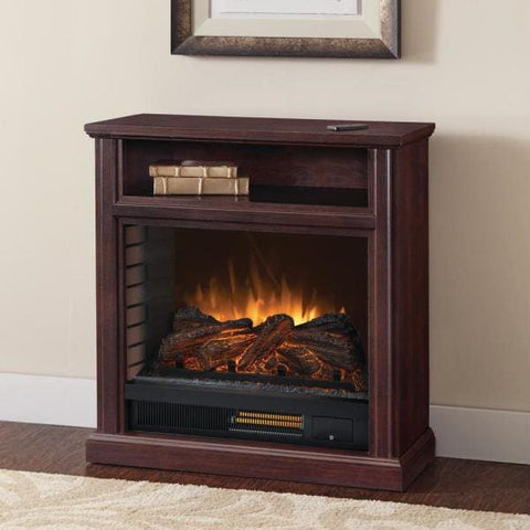 Parkdale 30 in. Freestanding Mobile Infrared Electric Fireplace in Cherry