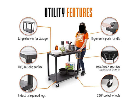 Original Tubstr - Flat Top Utility Cart - Heavy Duty, Supports Up To 400 Lbs