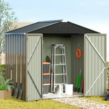 Patio Metal Shed, Lockable Garden Shed for Outdoor Backyard Patio Storage