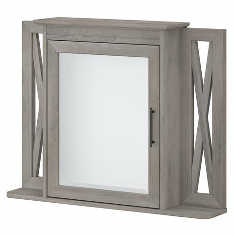 Bathroom Medicine Cabinet with Mirror in Gray - Engineered Wood