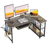 Bestier 55 inch Corner L-Shaped Desk with Keyboard Tray Home Office Desk