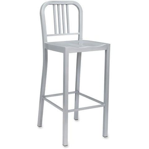 Lorell Bistro Bar Chairs, Metal Powder Coated Frame - Silver