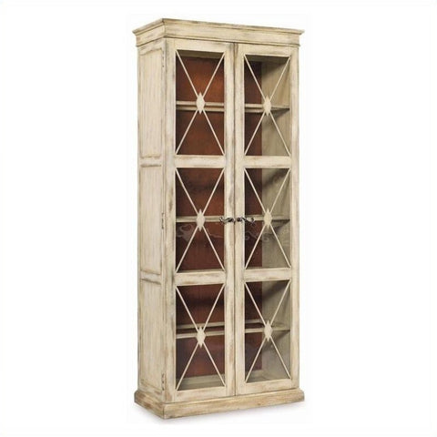 Hooker Furniture Sanctuary Two Door Thin Display Cabinet in Dune