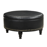 Copper Grove Payara Round Storage Ottoman with Flip Top Surface