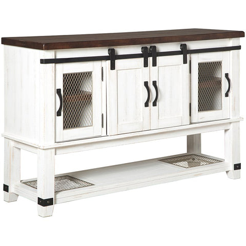 4 Door Server in White and Brown