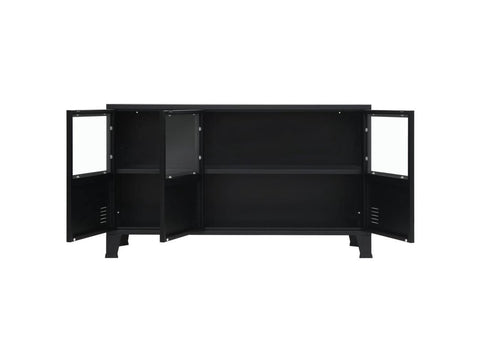 vidaXL Sideboard Metal Industrial Style Black Storage Cabinet Console Case