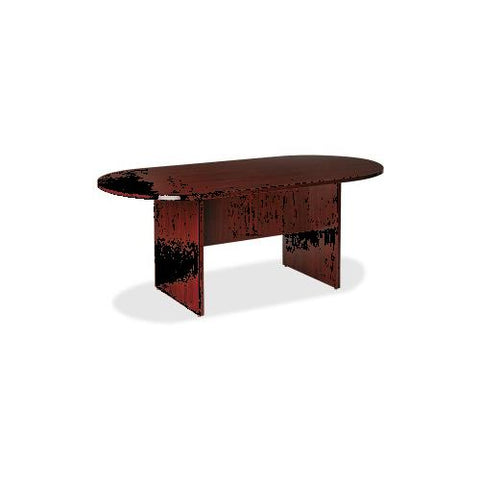 Lorell Prominence Racetrack Conference Table, Material: Particleboard, Thermofused Melamine (TFM) - Finish: Mahogany