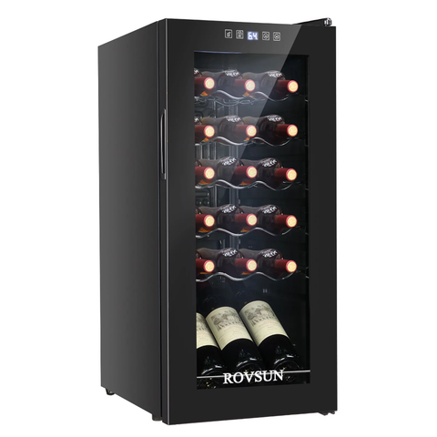ROVSUN 18 Bottle Wine Cooler Refrigerator, Freestanding Compressor Wine Chiller,