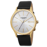 Akribos XXIV Classic Men's Sunray Dial Watch with Leather Strap