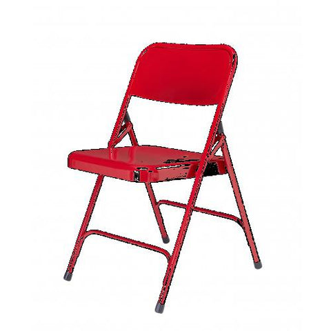 National Public Seating NPS 200 Series Premium All-Steel Double Hinge Folding Chair, Red, Pack of 4