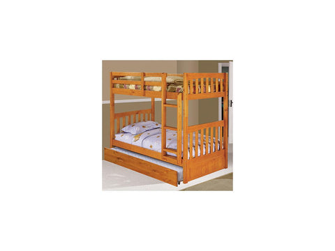 Discovery World Furniture Honey Bunk Bed Twin/Twin Mission with Twin Trundle