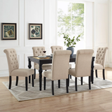 7-pc. Dark-wash Wood Dining Set w/ Turned Legs
