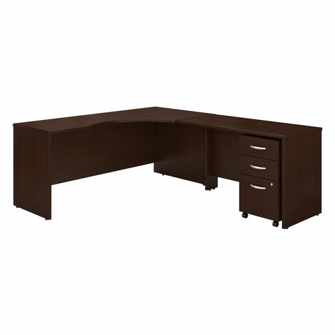 72W Right Handed Corner Desk and Mobile File Cabinet