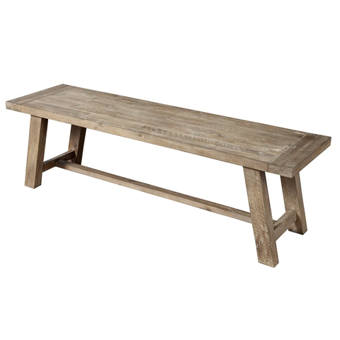 Newberry Wood Dining Bench in Weathered Natural