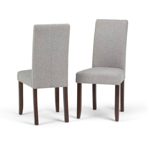 Acadian Transitional Parson Dining Chair in Cloud Grey Linen Look Fabric (Set of 2)