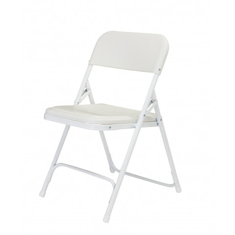 National Public Seating NPS 800 Series Premium Lightweight Plastic Folding Chair, Bright White