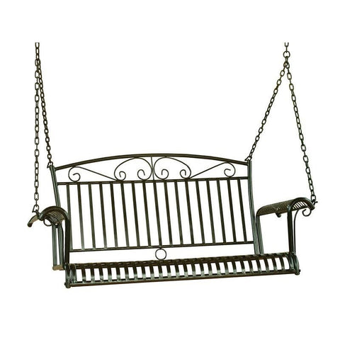 Iron Patio Porch Swing in Black