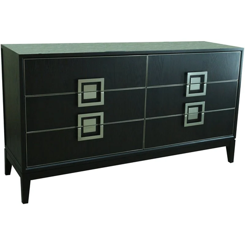 61" 6 Drawers Traditional Wood Dresser in Espresso