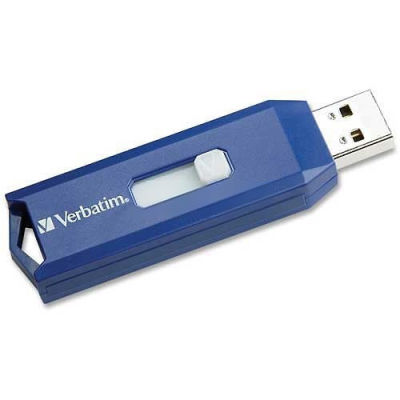 Verbatim® 97408 USB 2.0 Flash Drive, 32 GB, Blue