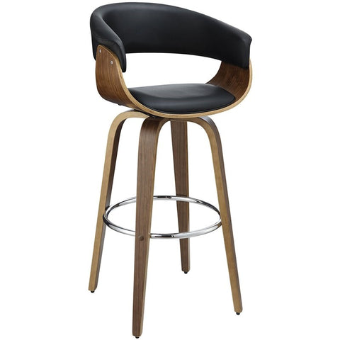 Coaster 30" Faux Leather Swivel Bar Stool Black